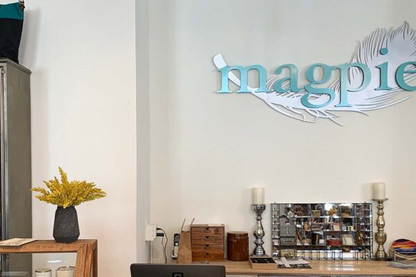 Magpie cafe custom logo sign