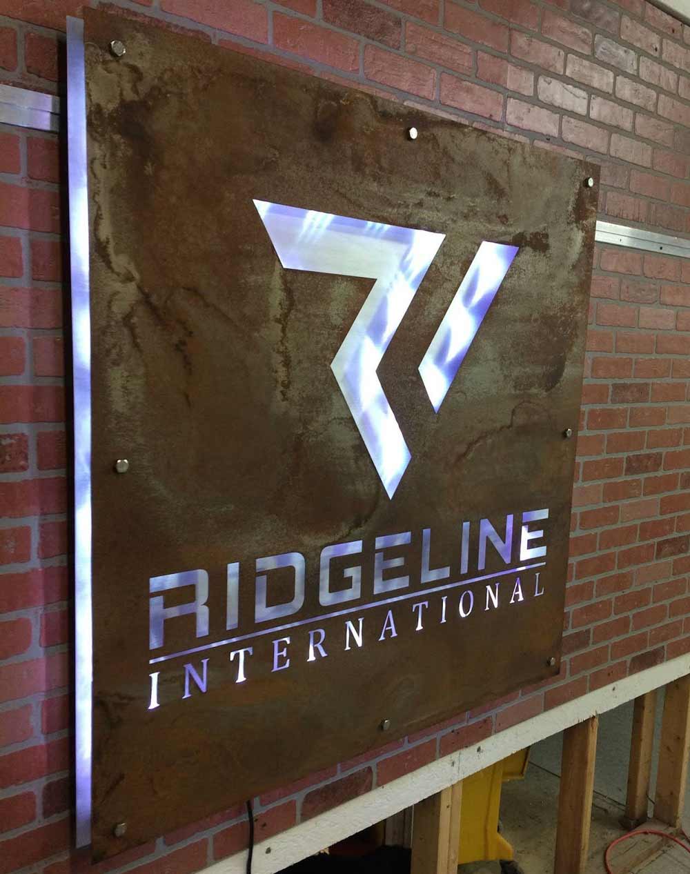 metal sign fixture for Ridgeline International