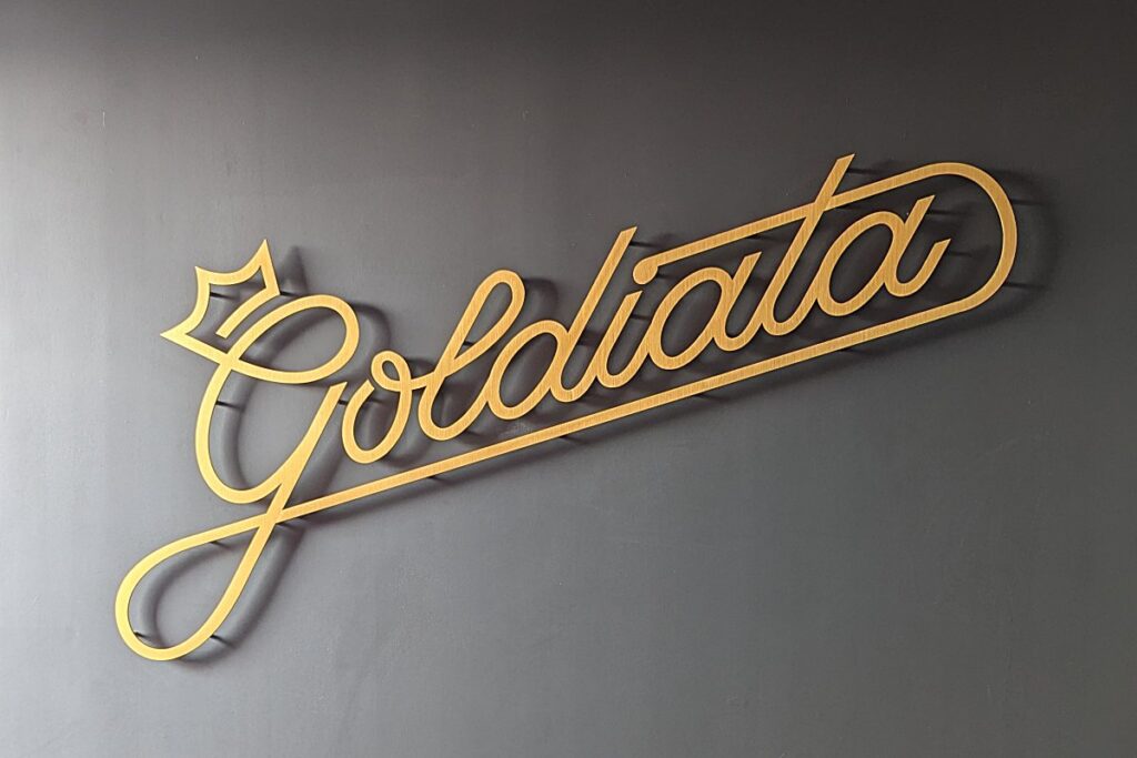 Goldiata custom office lobby sign