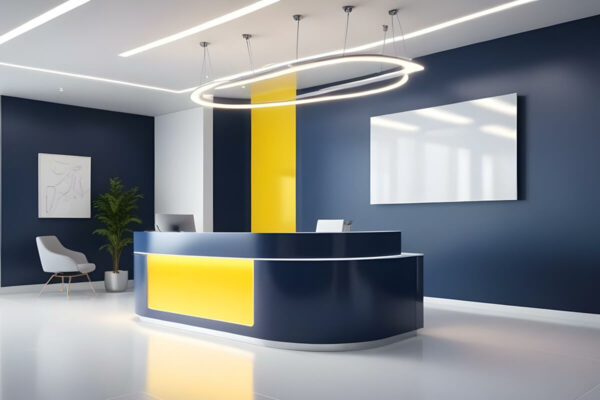 photo modern style interior room 3d illustration White and gold theme interior modern minimalism photo realism