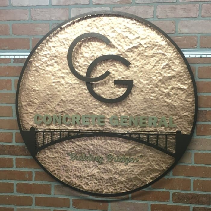 Hammered Copper Layered Metal Sign