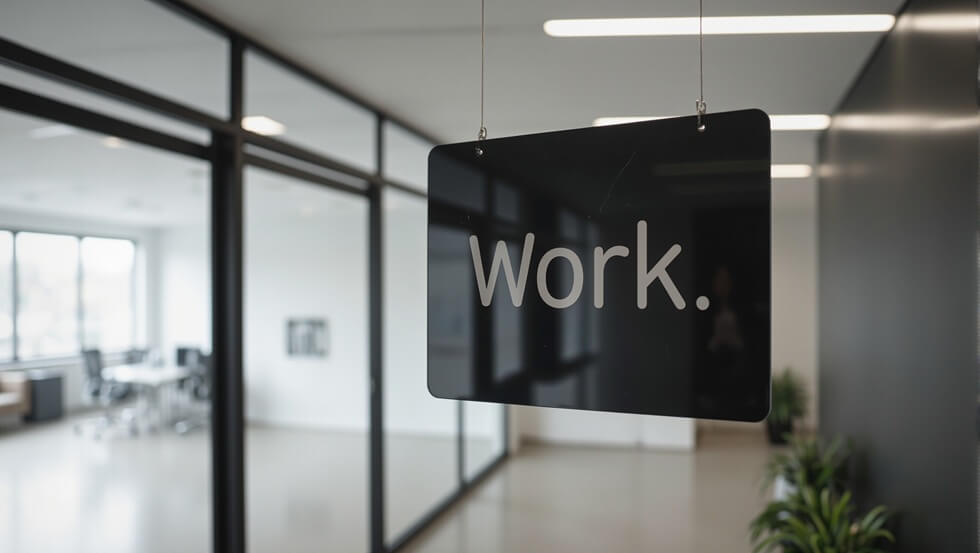 sleek work sign in minimalistc office lobby