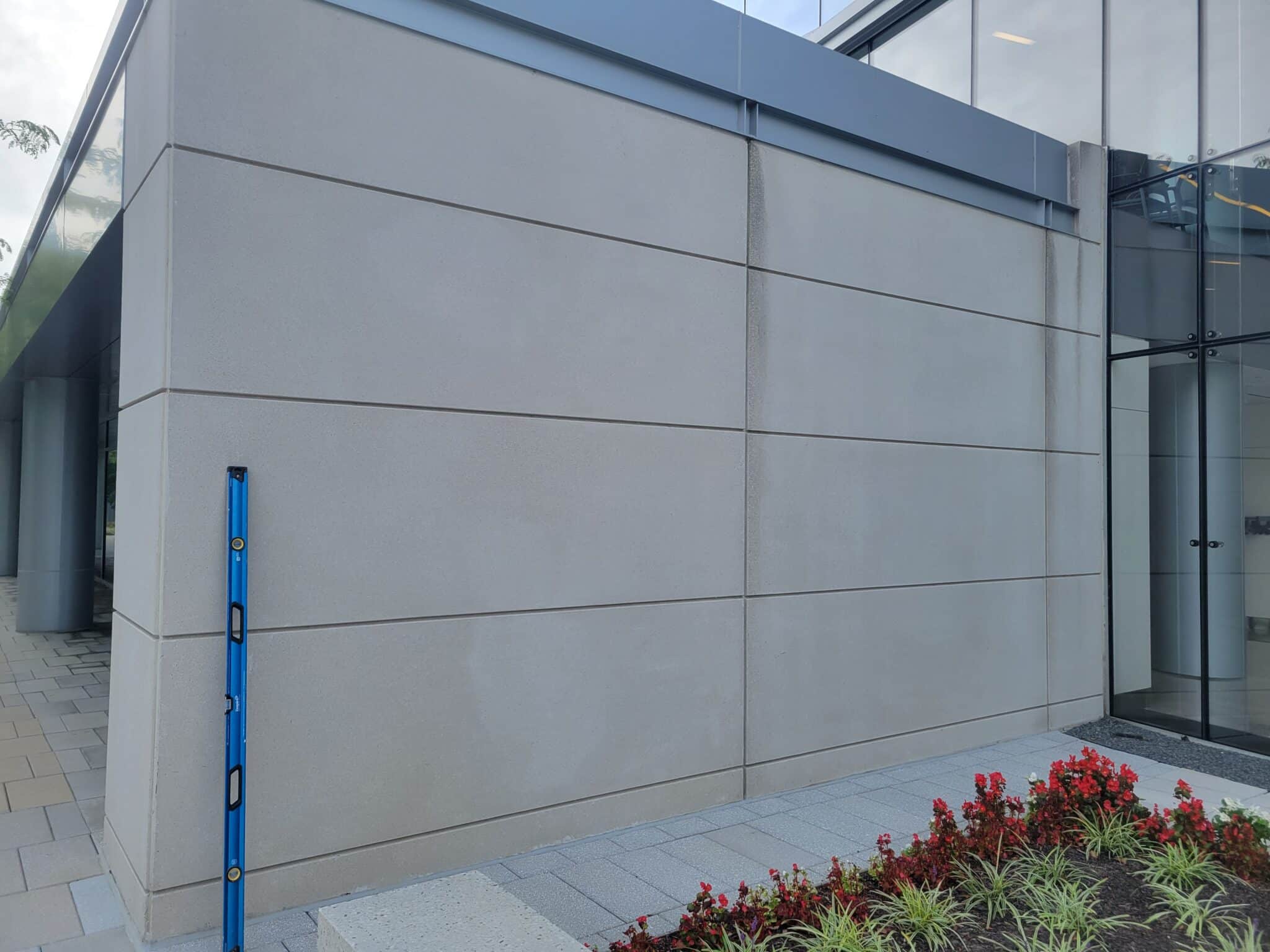 Boeing facility exterior wall before installation