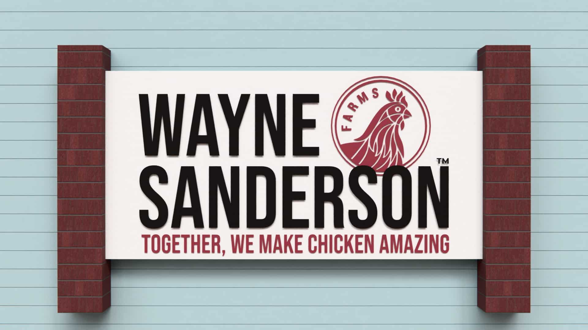 Wayne Sanderson Farms Double-Sided Sign