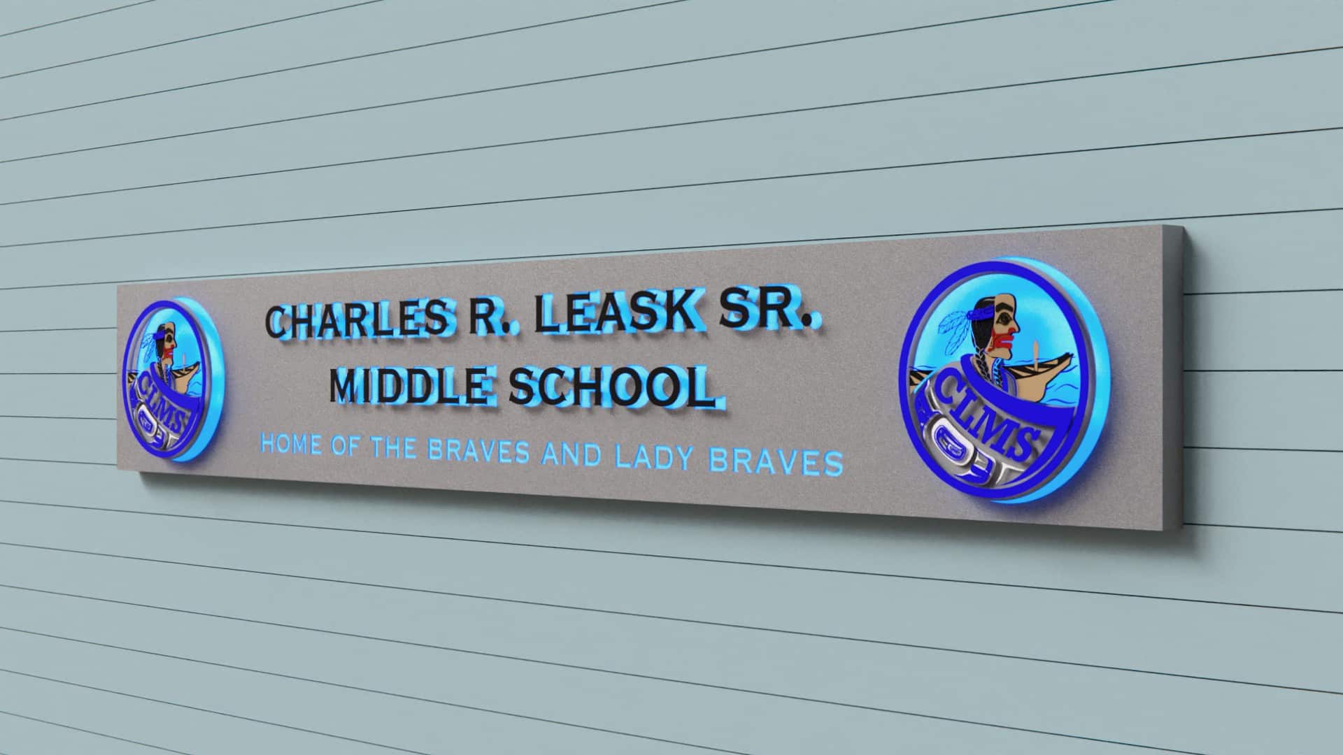 Annette Island School District/Charles R. Leask Sr. Middle School Entrance Sign