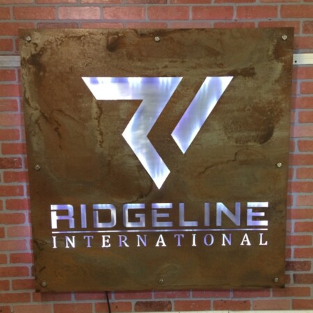 Aged Coreten with a Brushed Aluminum Backer and LED Lights