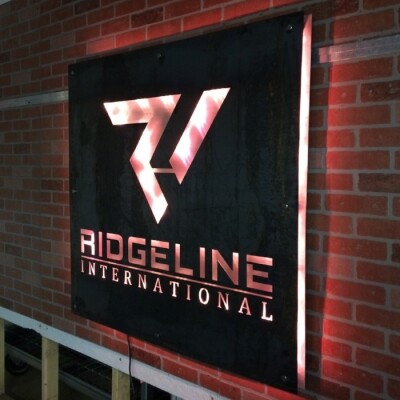 Aged Coreten Steel with LED Backlighting Custom Office Sign