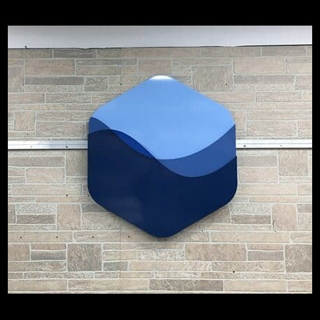 Encore Dredging Partners logo mark in two tones of blue, a rounded hexagon with no lettering.