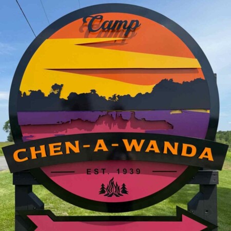 Camp Chen-a-Wanda laser engraving sign